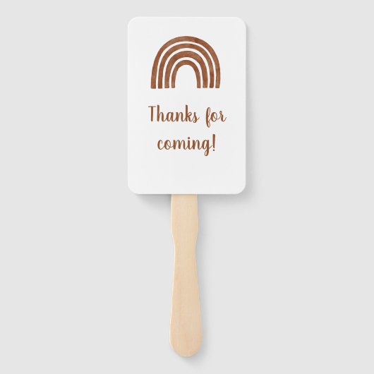 Boho Rainbow baby shower Hand Fan Handwaaier (Achterkant)