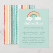 Boho Rainbow Baby shower Informatiekaartje (Voorkant / Achterkant)