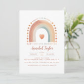 Boho Rainbow Baby shower Invitation - Aardse Water Kaart (Staand voorkant)