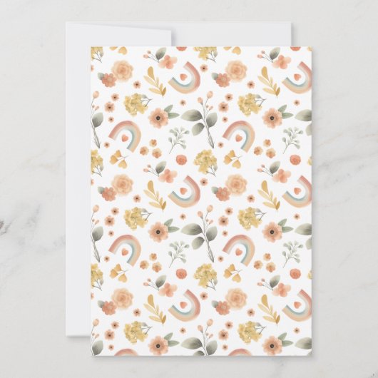 Boho Rainbow Baby shower Invitation - Aardse Water Kaart (Achterkant)