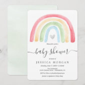 Boho Rainbow Baby shower Invitation Card Kaart (Voorkant / Achterkant)