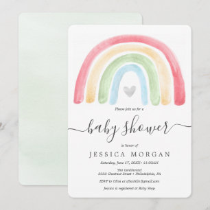 Boho Rainbow Baby shower Invitation Card Kaart