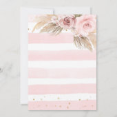 Boho Rainbow Baby shower Invitation Pampas Kaart (Achterkant)