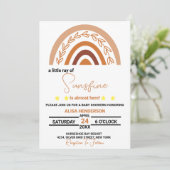 Boho Rainbow Baby shower Invitation Terracotta Sun Kaart (Staand voorkant)