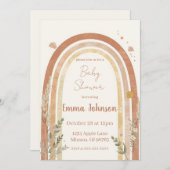 Boho Rainbow Baby Shower Invitation – Watercolor Kaart (Voorkant / Achterkant)
