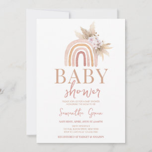 Boho Rainbow Baby shower Kaart