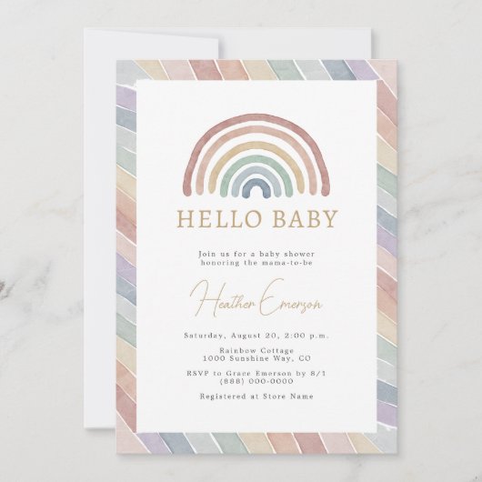 Boho Rainbow Baby shower Kaart (Voorkant)