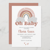 Boho Rainbow Baby shower Kaart (Voorkant / Achterkant)