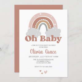 Boho Rainbow Baby shower Kaart