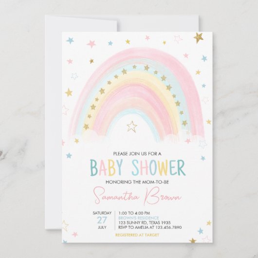 Boho Rainbow Baby shower Kaart (Voorkant)