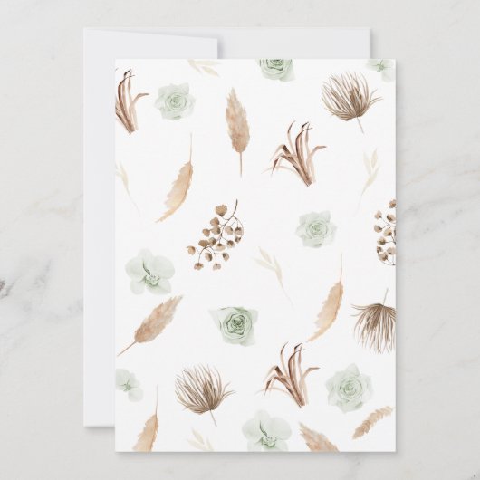 Boho Rainbow Baby shower Kaart (Achterkant)