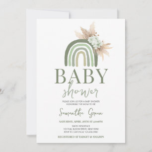 Boho Rainbow Baby shower Kaart