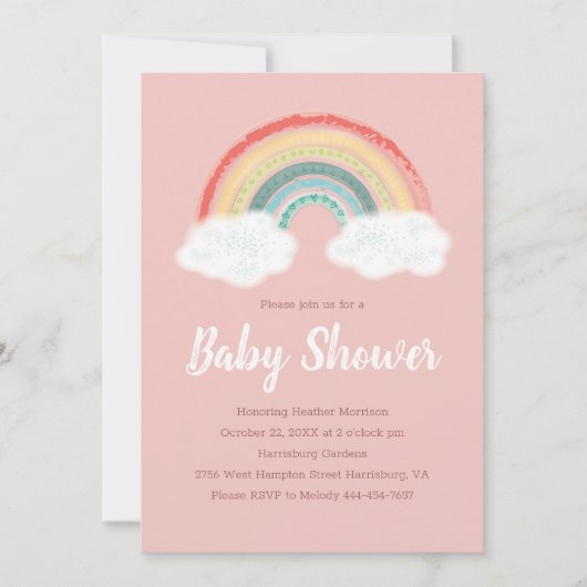 Boho Rainbow Baby shower Kaart (Voorkant)