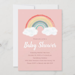 Boho Rainbow Baby shower Kaart