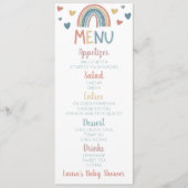 Boho Rainbow Baby shower Menu (Voorkant)
