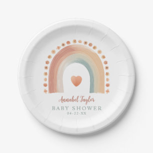 Boho Rainbow Baby shower Papieren Borden – Waterve Bordje