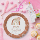 Boho Rainbow Baby shower Papieren Bordje (Feest)