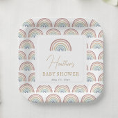 Boho Rainbow Baby shower Papieren Bordje
