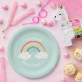 Boho Rainbow Baby shower Papieren Bordje (Feest)