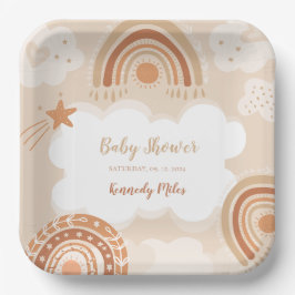 Boho Rainbow Baby shower Papieren Bordje