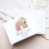 Boho Rainbow Baby shower Party Bedankkaart