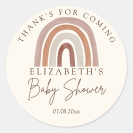 Boho Rainbow Baby Shower – Perfectly Neutral Ronde Sticker