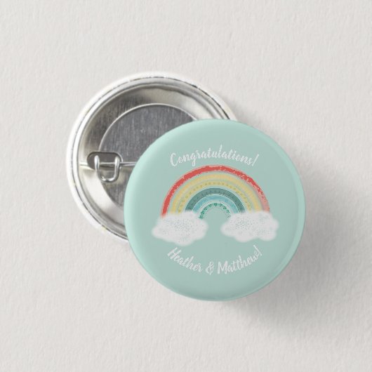 Boho Rainbow Baby shower Ronde Button 3,2 Cm (Voorkant /achterkant)