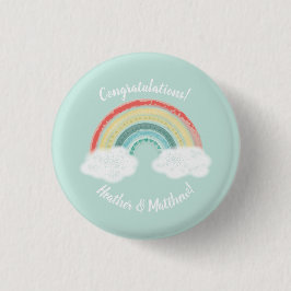 Boho Rainbow Baby shower Ronde Button 3,2 Cm