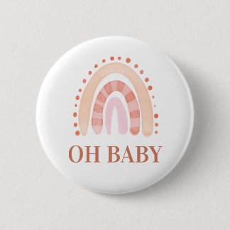 Boho Rainbow Baby shower Ronde Button 5,7 Cm