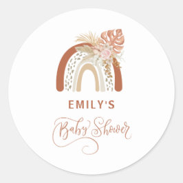 Boho Rainbow Baby shower Ronde Sticker