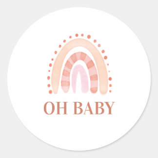 Boho Rainbow Baby shower Ronde Sticker