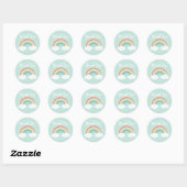 Boho Rainbow Baby shower Ronde Sticker (Vel)