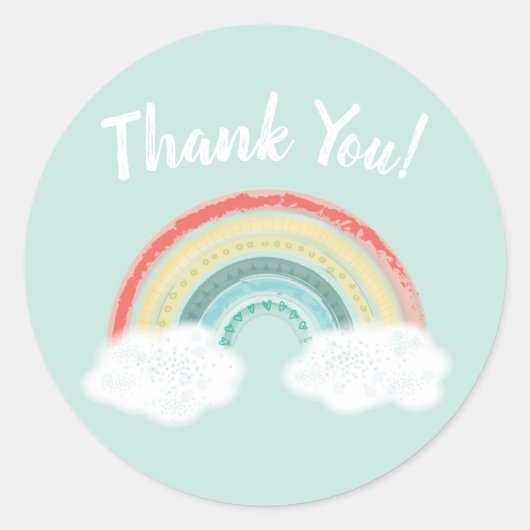 Boho Rainbow Baby shower Ronde Sticker (Voorkant)