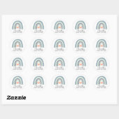 Boho Rainbow Baby shower Ronde Sticker (Vel)