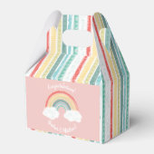 Boho Rainbow Baby shower Roze Bedankdoosjes (Achterkant)
