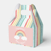 Boho Rainbow Baby shower Roze Bedankdoosjes (Voorkant Zijde)