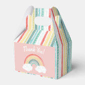 Boho Rainbow Baby shower Roze Bedankdoosjes (Voorkant Zijde)