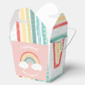 Boho Rainbow Baby shower Roze Bedankdoosjes (Geopend)
