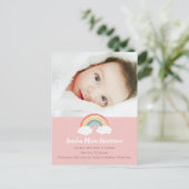Boho Rainbow Baby shower Roze Briefkaart (Staand voorkant)