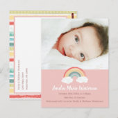 Boho Rainbow Baby shower Roze Briefkaart (Voorkant / Achterkant)