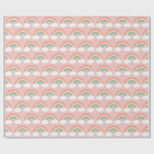 Boho Rainbow Baby shower Roze Cadeaupapier (Vlak)