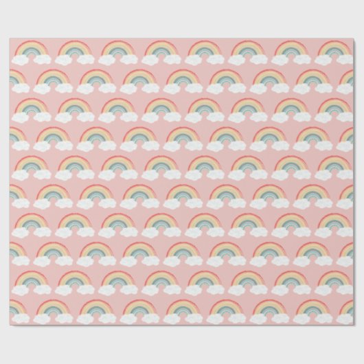 Boho Rainbow Baby shower Roze Cadeaupapier (Vlak)