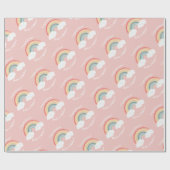 Boho Rainbow Baby shower Roze Cadeaupapier (Vlak)