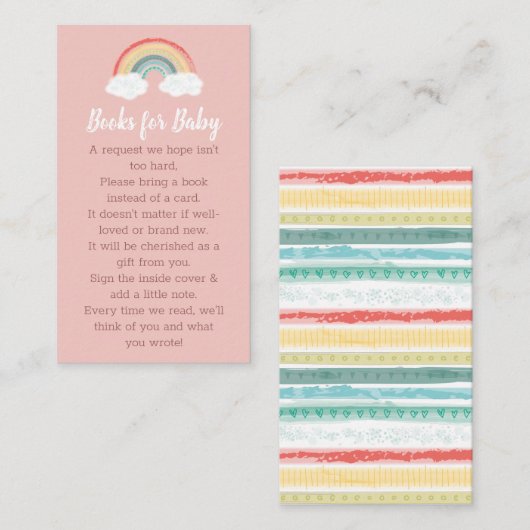 Boho Rainbow Baby shower Roze Informatiekaartje (Voorkant / Achterkant)