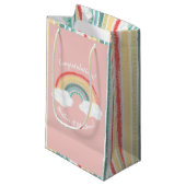 Boho Rainbow Baby shower Roze Klein Cadeauzakje (Voorkant Gekanteld)