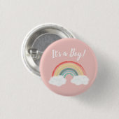 Boho Rainbow Baby shower Roze Ronde Button 3,2 Cm (Voorkant /achterkant)
