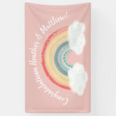 Boho Rainbow Baby shower Roze Spandoek (Verticaal)