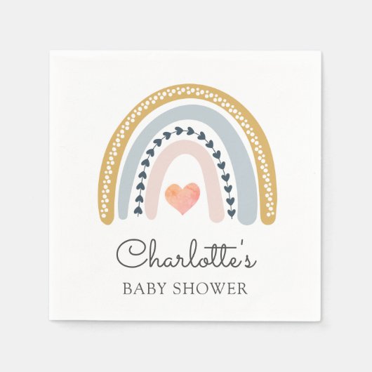 Boho Rainbow Baby shower Servet (Voorkant)