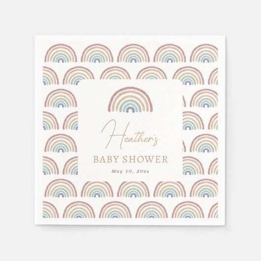 Boho Rainbow Baby shower Servet (Voorkant)