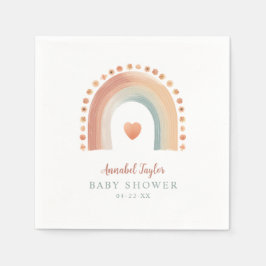 Boho Rainbow Baby shower servetten - Waterverf aar